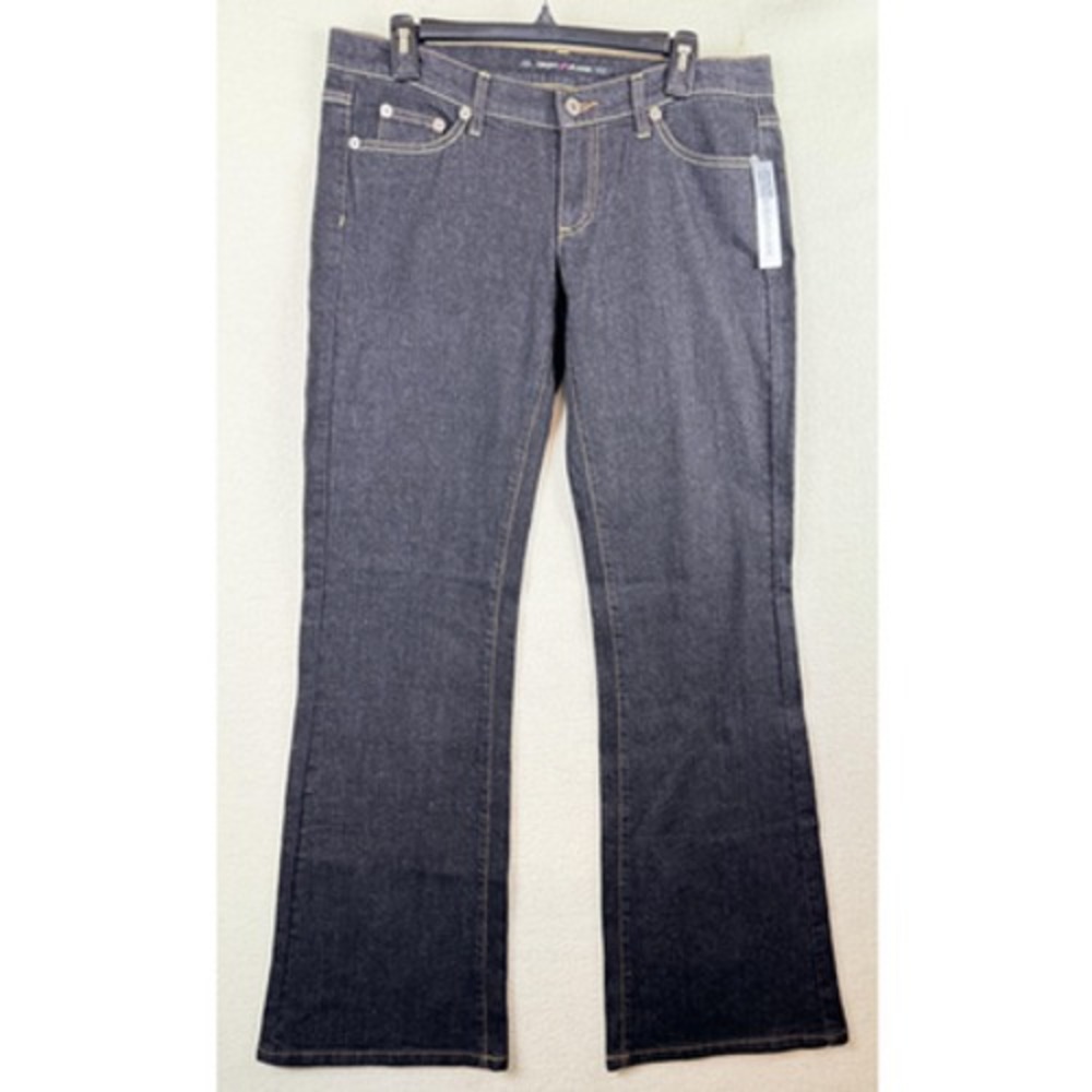 DKNY Jeans Womens 16L Blue Dark Wash Times Square Flare Stretch Denim Jeans